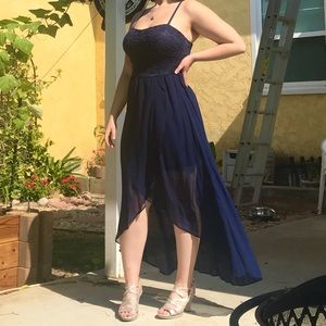 SOLD 🦚 Lily Rose navy blue high - low dress 🦚